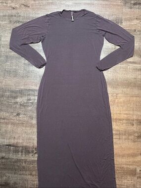 SKIMS | Dresses | Skims Smooth Lounge Long Sleeve Dress With Open Back In  Gunmetal Grey | Poshmark